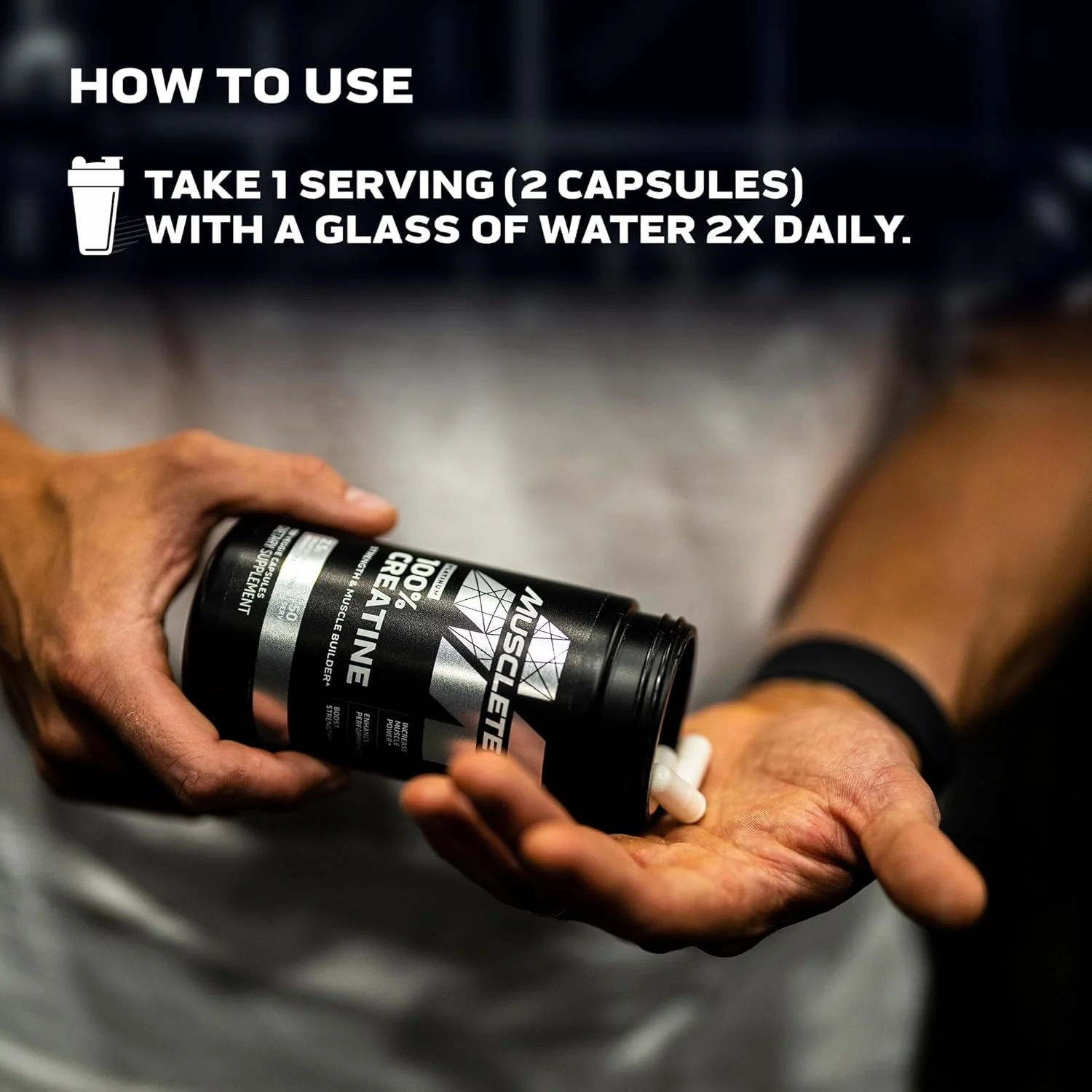 قرص کراتین مونوهیدرات ماسل تک پلاتینیوم، فرمول 100% خالص، عضله ساز و پشتیبانی از ریکاوری برای مردان و زنان، 100 عدد