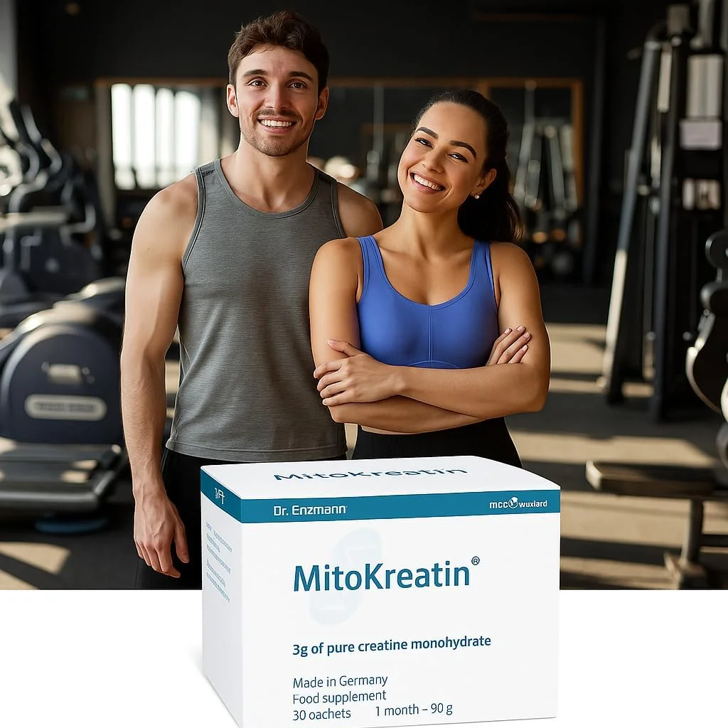 پودر کراتین مونوهیدرات MitoKreatin از mse Pharmazeutika GmbH برای پشتیبانی از عضله سازی - افزایش قدرت و عملکرد فیزیکی برای مردان و زنان در طول تمرین - 30 ساشه 90 گرم - ساخت آلمان