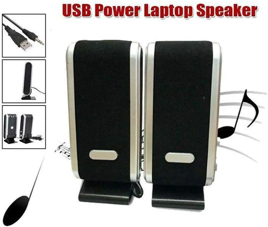اسپیکر سیمی USB2.0 6W هانزالا برای کامپیوتر و لپ تاپ، استریو با جک صوتی 3.5 میلی متری