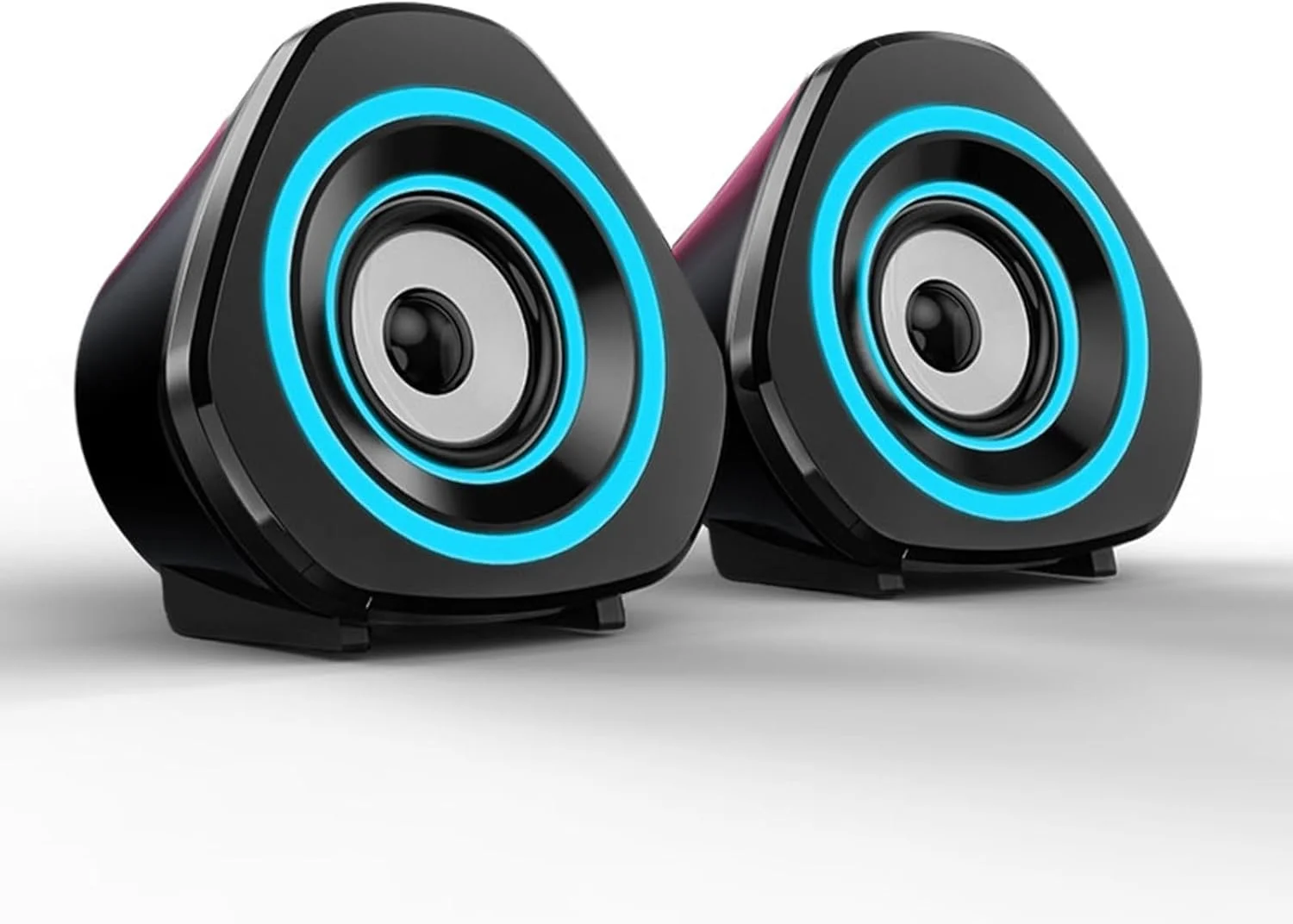 ست اسپیکر خانگی HELEMIY، اسپیکرهای کامپیوتر رومیزی، اسپیکرهای سیمی 3.5 میلی متری لپ تاپ، جعبه صدای تغذیه شده از طریق USB با چراغ های جوی آبی ست اسپیکر خانگی HELEMIY، اسپیکرهای کامپیوتر رومیزی، اسپیکرهای سیمی 3.5 میلی متری لپ تاپ، جعبه صدای تغذیه شده از طریق USB با چراغ های جوی آبی