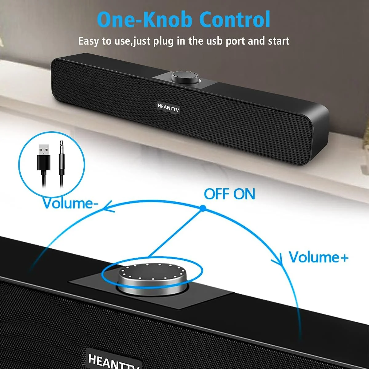 اسپیکر کامپیوتر HEANTTV، اسپیکر دسکتاپ 2.0، ساندبار استریو 6 واتی با 2 دیافراگم و تغذیه USB، ورودی Aux، کنترل صدا، اسپیکرهای سیمی برای کامپیوتر، لپ تاپ و گوشی های هوشمند، مشکی اسپیکر کامپیوتر HEANTTV، اسپیکر دسکتاپ 2.0، ساندبار استریو 6 واتی با 2 دیافراگم و تغذیه USB، ورودی Aux، کنترل صدا، اسپیکرهای سیمی برای کامپیوتر، لپ تاپ و گوشی های هوشمند، مشکی