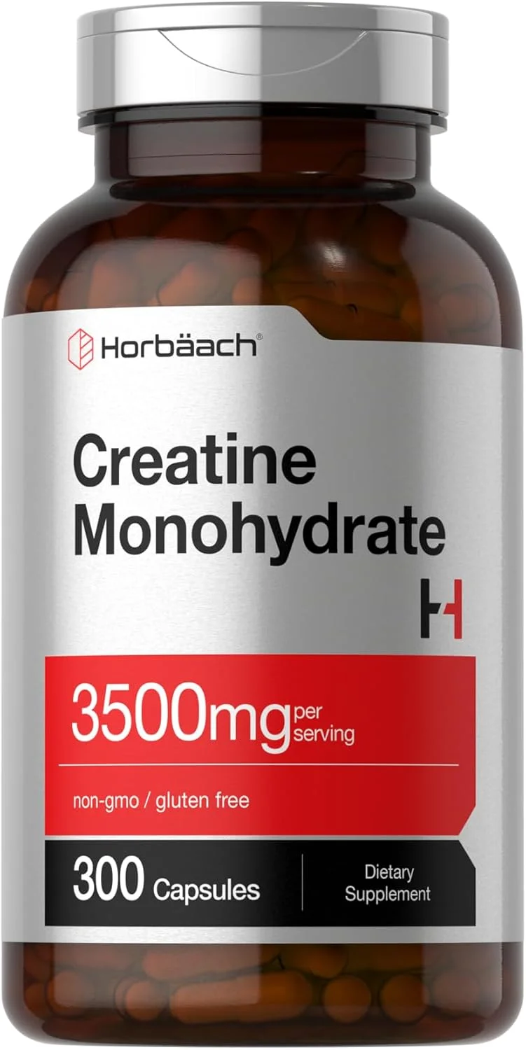 کپسول های کراتین مونوهیدرات Horbäach | 3500 میلی گرم | 300 عدد | مکمل غیر GMO و بدون گلوتن