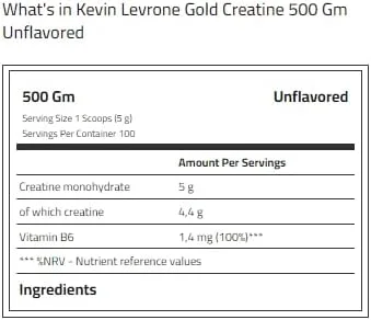 کراتین گلد کوین لورون | 500 گرم | بدون طعم - 5 گرم کراتین مونوهیدرات با ویتامین B6 | افزایش انرژی، قدرت و مناسب برای زنان و مردان