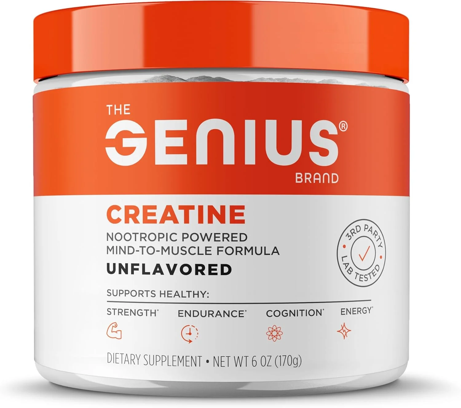 پودر کراتین مونوهیدرات Genius Creatine از برند Genius - مناسب سبک زندگی فعال - پشتیبانی از استقامت، قدرت، عملکرد مغز و سلامت عضلات - فرمول Mind-to-Muscle - بدون طعم - 170 گرم