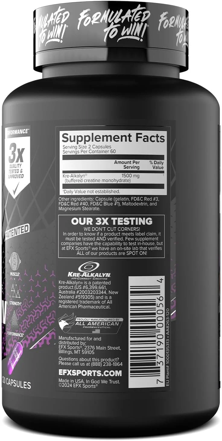 ای اف ایکس اسپورتس، Kre-Alkalyn EFX، 120 کپسول