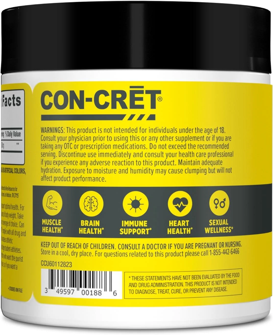 پودر کراتین هیدروکلراید ثبت شده ProMera Sports CON-CRET، مکمل تمرینی بدون محرک آناناس برای انرژی، قدرت و استقامت، 64 سروینگ