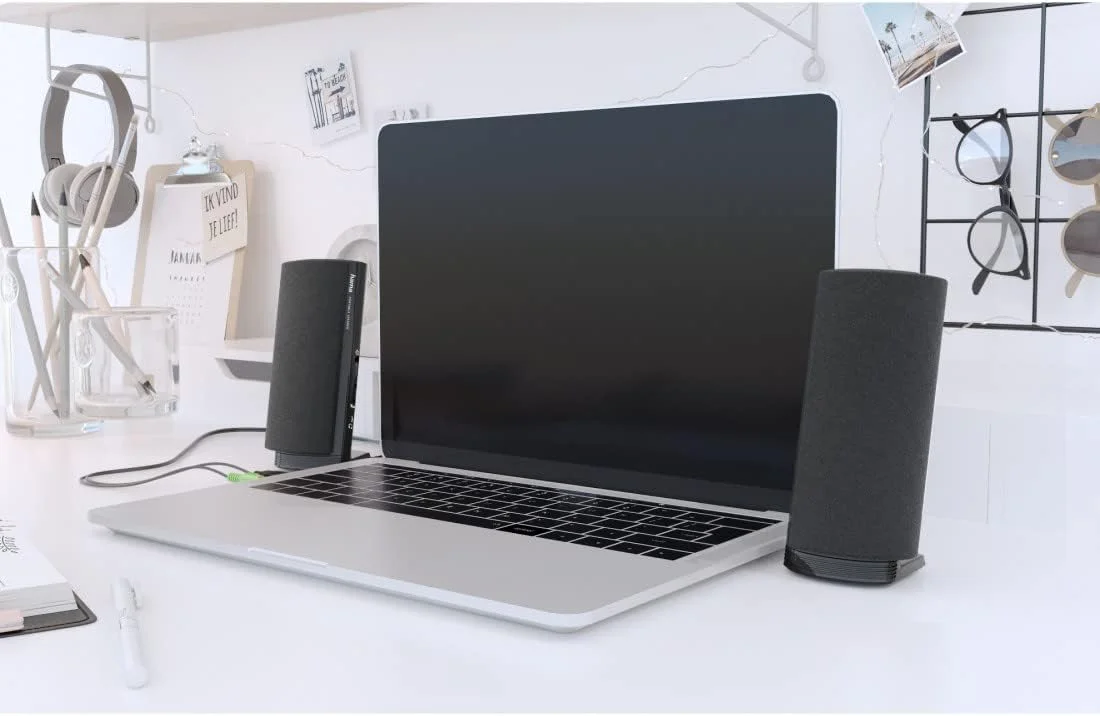 اسپیکر چند رسانه ای Hama E 80 (اسپیکر کامپیوتر با جک 3.5 میلی متری، USB، 2.5 وات، بلندگوهای اکتیو برای کامپیوتر، لپ تاپ، نوت بوک، تلفن هوشمند، تبلت) مشکی اسپیکر چند رسانه ای Hama E 80 (اسپیکر کامپیوتر با جک 3.5 میلی متری، USB، 2.5 وات، بلندگوهای اکتیو برای کامپیوتر، لپ تاپ، نوت بوک، تلفن هوشمند، تبلت) مشکی