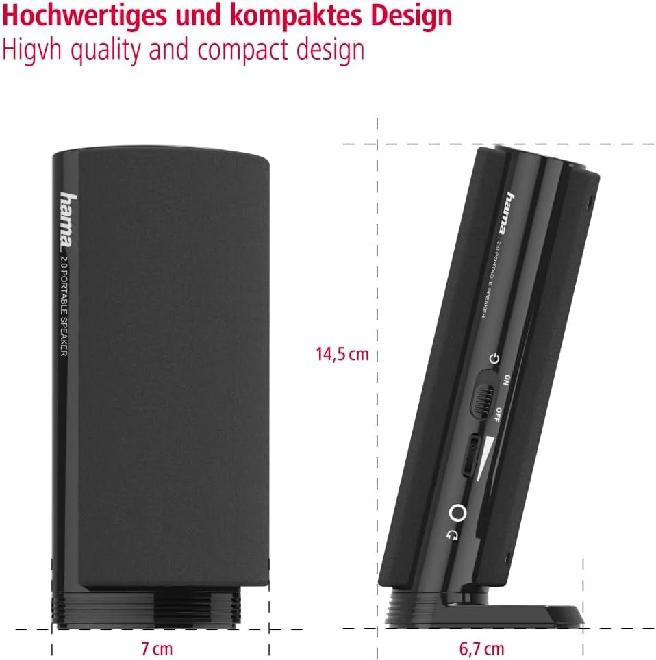 اسپیکر چند رسانه ای Hama E 80 (اسپیکر کامپیوتر با جک 3.5 میلی متری، USB، 2.5 وات، بلندگوهای اکتیو برای کامپیوتر، لپ تاپ، نوت بوک، تلفن هوشمند، تبلت) مشکی اسپیکر چند رسانه ای Hama E 80 (اسپیکر کامپیوتر با جک 3.5 میلی متری، USB، 2.5 وات، بلندگوهای اکتیو برای کامپیوتر، لپ تاپ، نوت بوک، تلفن هوشمند، تبلت) مشکی