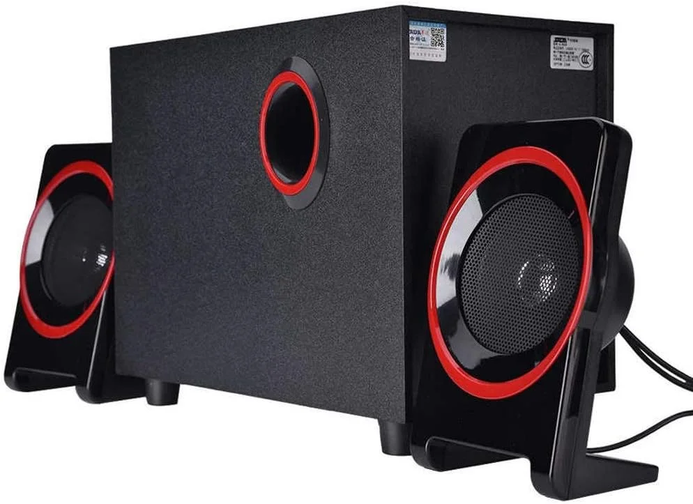 اسپیکر چوبی ترکیبی HAIRA USB 2.1 اسپیکرهای سیمی کامپیوتر ساب ووفر موزیک باس برای موبایل لپ تاپ کامپیوتر