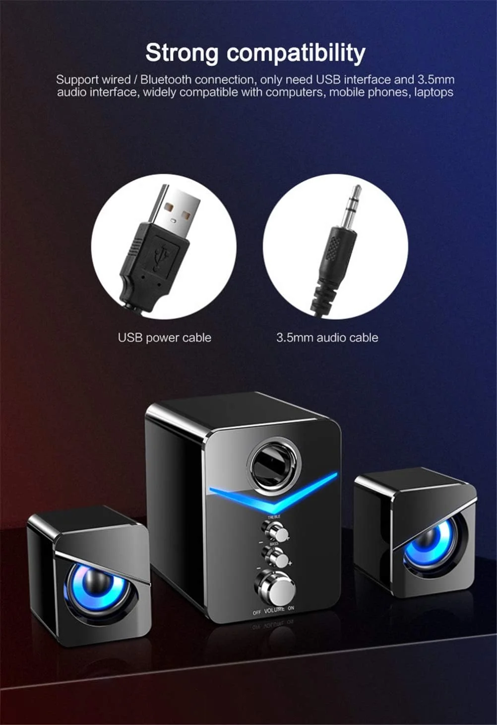 اسپیکر مینی کامپیوتر GZDpwgn مدل 2.1 کاناله USB سیمی استریو سه بعدی بلندگوی فراگیر بلند بلوتوثی برای تلفن، کامپیوتر، لپ تاپ، نوت بوک (مشکی استاندارد) اسپیکر مینی کامپیوتر GZDpwgn مدل 2.1 کاناله USB سیمی استریو سه بعدی بلندگوی فراگیر بلند بلوتوثی برای تلفن، کامپیوتر، لپ تاپ، نوت بوک (مشکی استاندارد)