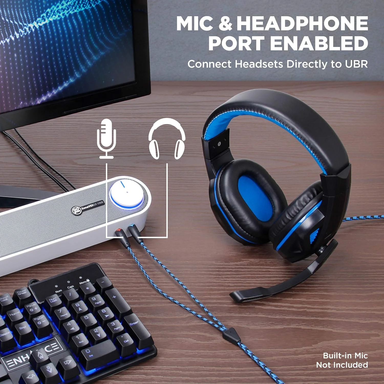 اسپیکر ساندبار کامپیوتر USB مدل GOgroove SonaVERSE UBR - مینی ساندبار رومیزی با طراحی صرفه جویی در فضا، USB برای تامین برق، جک هدفون AUX سیمی، پورت میکروفون و کنترل صدا LED (سفید) اسپیکر ساندبار کامپیوتر USB مدل GOgroove SonaVERSE UBR - مینی ساندبار رومیزی با طراحی صرفه جویی در فضا، USB برای تامین برق، جک هدفون AUX سیمی، پورت میکروفون و کنترل صدا LED (سفید)