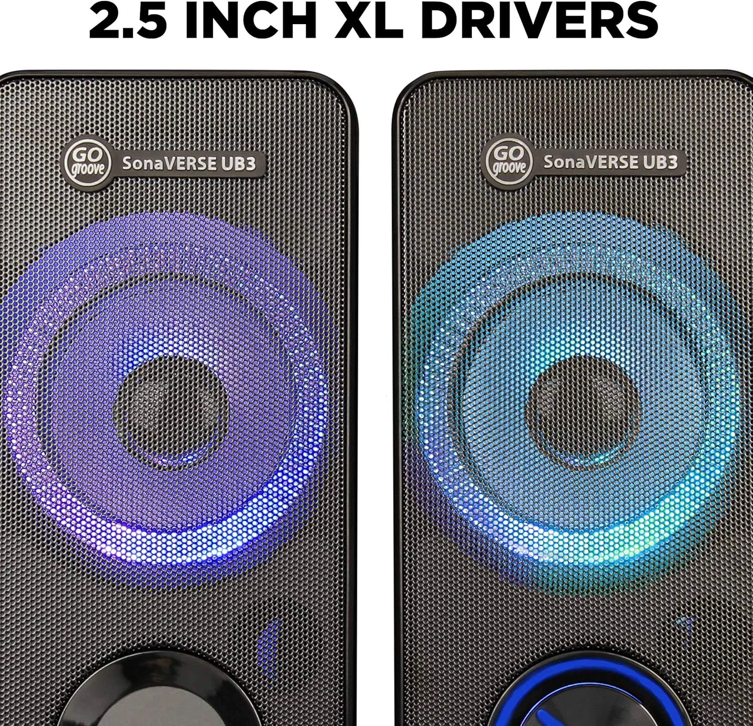 اسپیکرهای کامپیوتر LED مدل GOgroove UB3 برای کامپیوترهای رومیزی و لپ تاپ - اسپیکرهای USB با بیس بلند و واضح، درایورهای 2.5 اینچی XL برای توان 12 وات، دارای پورت های ورودی هدفون و AUX، دکمه تنظیم صدا LED - مشکی اسپیکرهای کامپیوتر LED مدل GOgroove UB3 برای کامپیوترهای رومیزی و لپ تاپ - اسپیکرهای USB با بیس بلند و واضح، درایورهای 2.5 اینچی XL برای توان 12 وات، دارای پورت های ورودی هدفون و AUX، دکمه تنظیم صدا LED - مشکی