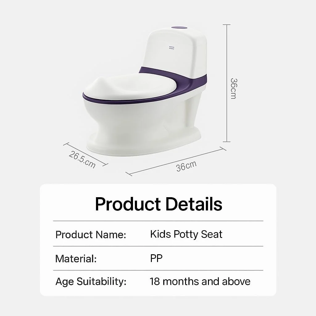 توالت آموزشی کودک Babycare - صندلی توالت فرنگی قابل حمل با درب، دسته، پشتی، کاسه جداشدنی و پایه ضد لغزش برای کودکان نوپا، رنگ های متنوع (آبی مونین)