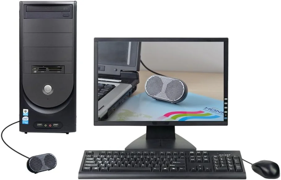 اسپیکر مینی USB کامپیوتر HONKYOB، اسپیکر استریو چند رسانه ای با تغذیه USB برای لپ تاپ و کامپیوتر (مشکی) اسپیکر مینی USB کامپیوتر HONKYOB، اسپیکر استریو چند رسانه ای با تغذیه USB برای لپ تاپ و کامپیوتر (مشکی)