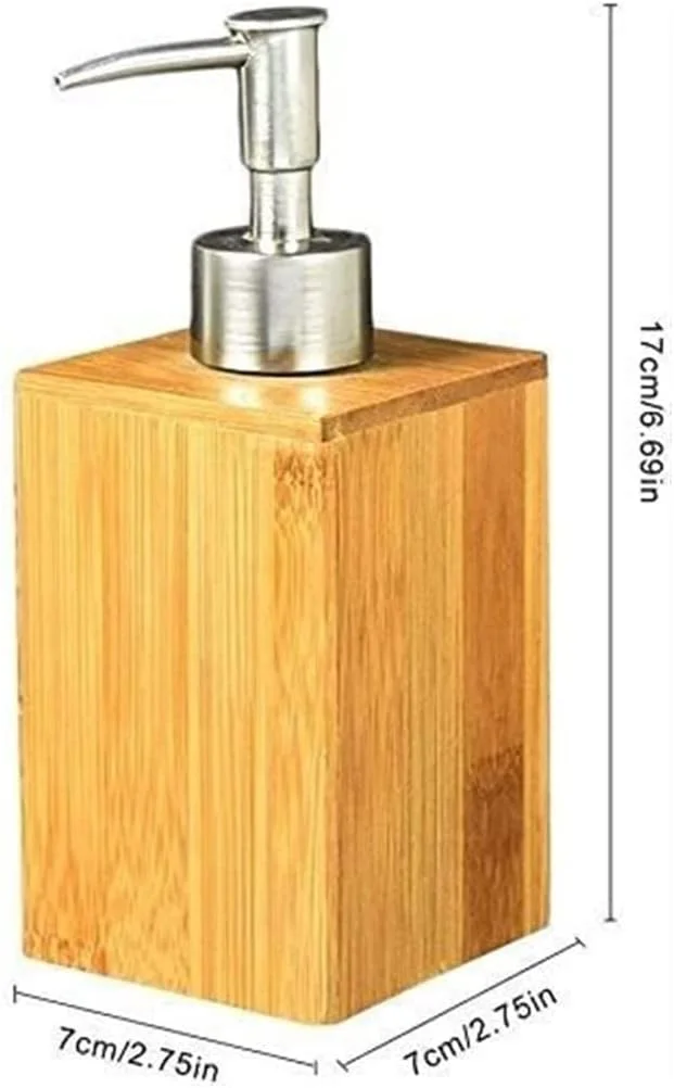 جا مایع صابون بامبو طبیعی، ساخته شده از بامبو پایدار، جا مایع شیک برای سینک آشپزخانه و حمام جا مایع صابون بامبو طبیعی، ساخته شده از بامبو پایدار، جا مایع شیک برای سینک آشپزخانه و حمام