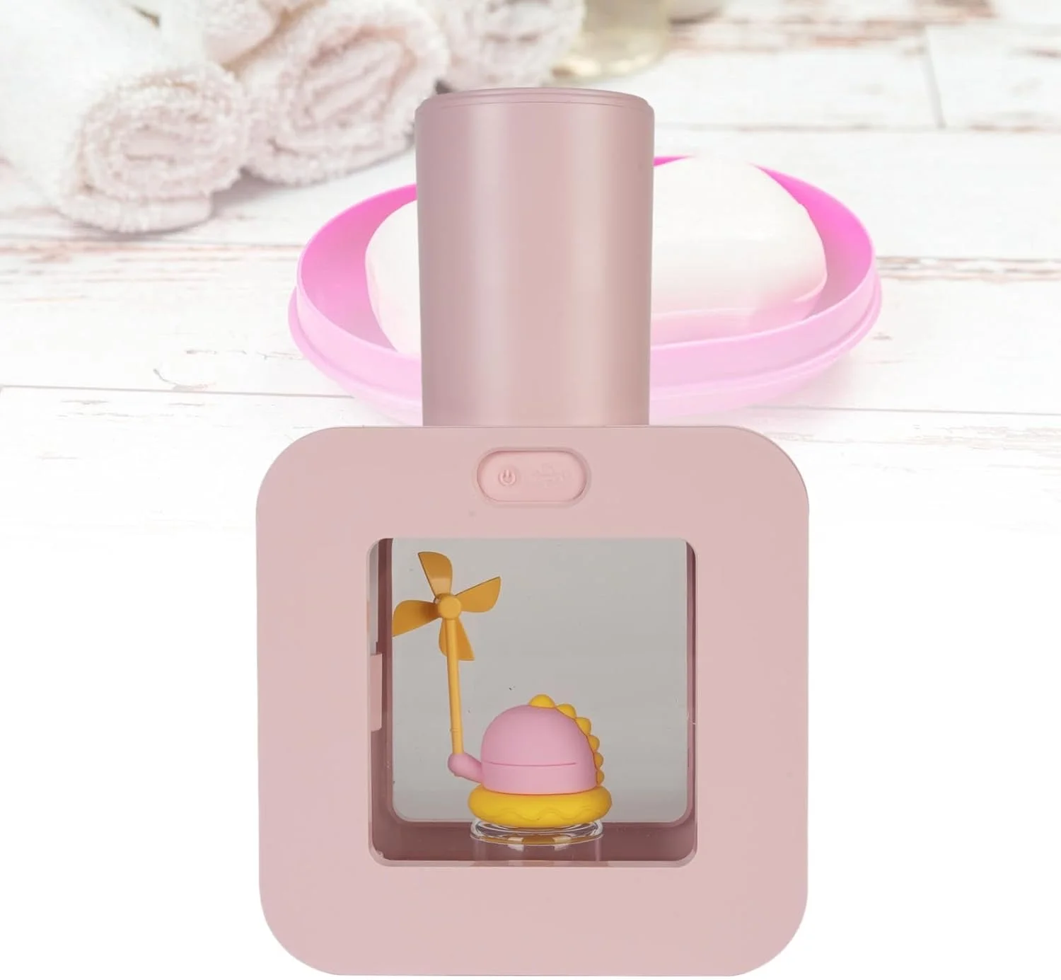 دستگاه صابون اتوماتیک Yechiry، دستگاه صابون کارتونی کودکانه 565 میلی لیتری، نصب دیواری بدون لمس کارتونی برای شستشوی دست کودکانه برای حمام قابل شارژ (A)