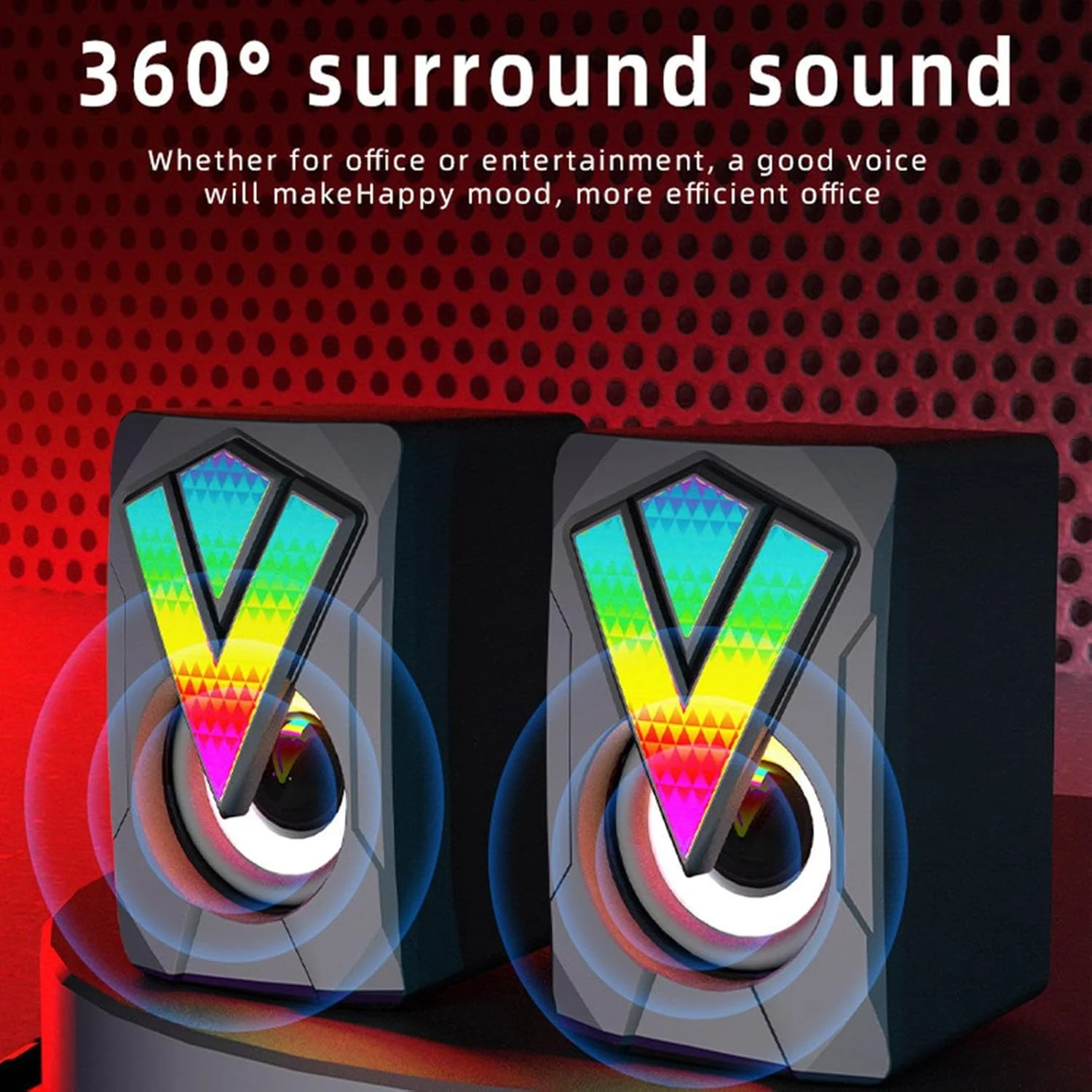 اسپیکرهای گیمینگ کامپیوتر، اسپیکرهای چند رسانه ای RGB - اسپیکر کامپیوتر درخشان اسپیکر رومیزی اسپیکر USB سیمی برای چند رسانه ای اسپیکرهای گیمینگ کامپیوتر، اسپیکرهای چند رسانه ای RGB - اسپیکر کامپیوتر درخشان اسپیکر رومیزی اسپیکر USB سیمی برای چند رسانه ای