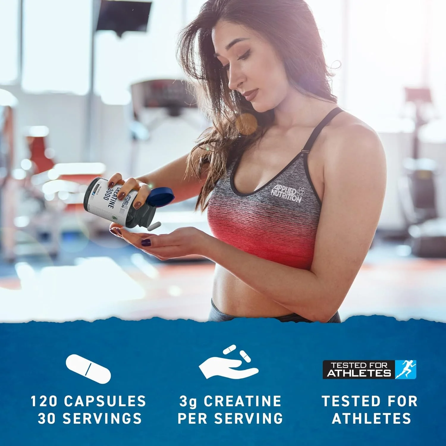 Applied Nutrition Creatine 3000 - Creatine Monohydrate Capsules 3000mg Per Serving, High Strength Supplement, Increases Physical Performance (120 Capsules - 30 Servings) Applied Nutrition Creatine 3000 - Creatine Monohydrate Capsules 3000mg Per Serving, High Strength Supplement, Increases Physical Performance (120 Capsules - 30 Servings)