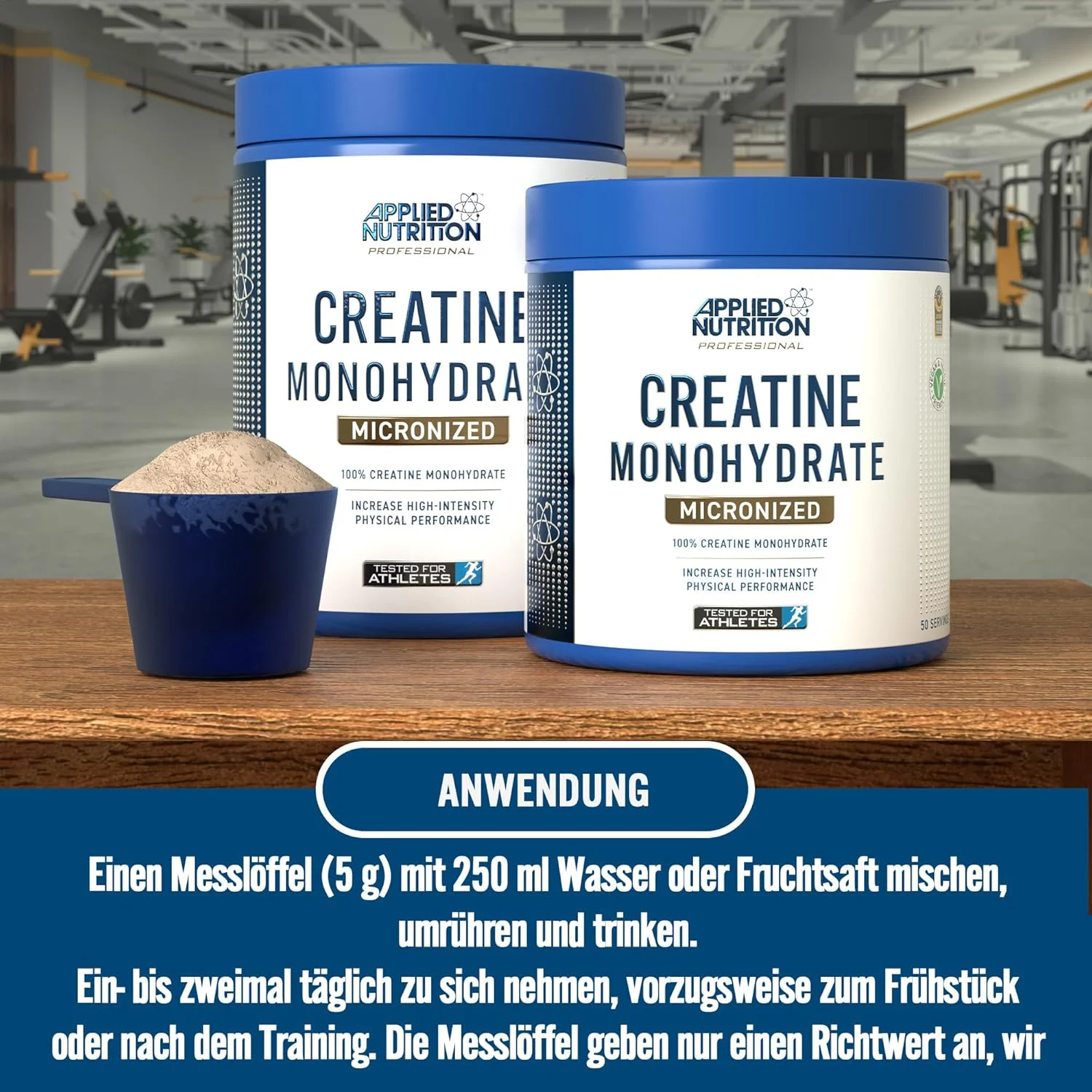 پودر کراتین مونوهیدرات Applied Nutrition، ۲۵۰ گرم – ۱۰۰٪ کراتین میکرونیزه – ۵ گرم در هر وعده – بدون طعم – پشتیبانی از عملکرد با شدت بالا – ۵۰ وعده پودر کراتین مونوهیدرات Applied Nutrition، ۲۵۰ گرم – ۱۰۰٪ کراتین میکرونیزه – ۵ گرم در هر وعده – بدون طعم – پشتیبانی از عملکرد با شدت بالا – ۵۰ وعده