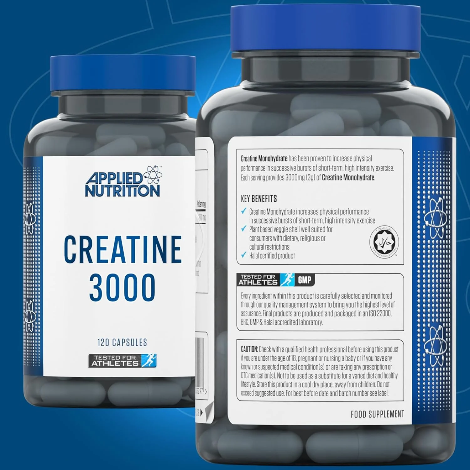 Applied Nutrition Creatine 3000 - Creatine Monohydrate Capsules 3000mg Per Serving, High Strength Supplement, Increases Physical Performance (120 Capsules - 30 Servings) Applied Nutrition Creatine 3000 - Creatine Monohydrate Capsules 3000mg Per Serving, High Strength Supplement, Increases Physical Performance (120 Capsules - 30 Servings)