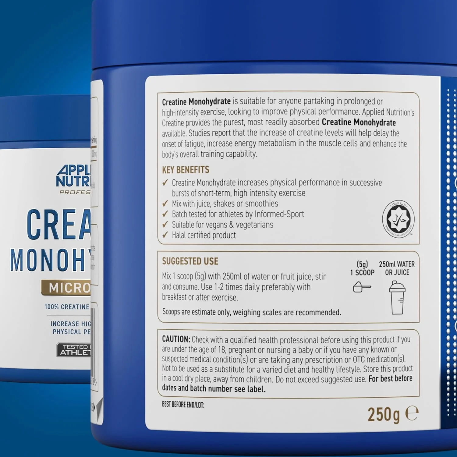 پودر کراتین مونوهیدرات Applied Nutrition، ۲۵۰ گرم – ۱۰۰٪ کراتین میکرونیزه – ۵ گرم در هر وعده – بدون طعم – پشتیبانی از عملکرد با شدت بالا – ۵۰ وعده پودر کراتین مونوهیدرات Applied Nutrition، ۲۵۰ گرم – ۱۰۰٪ کراتین میکرونیزه – ۵ گرم در هر وعده – بدون طعم – پشتیبانی از عملکرد با شدت بالا – ۵۰ وعده