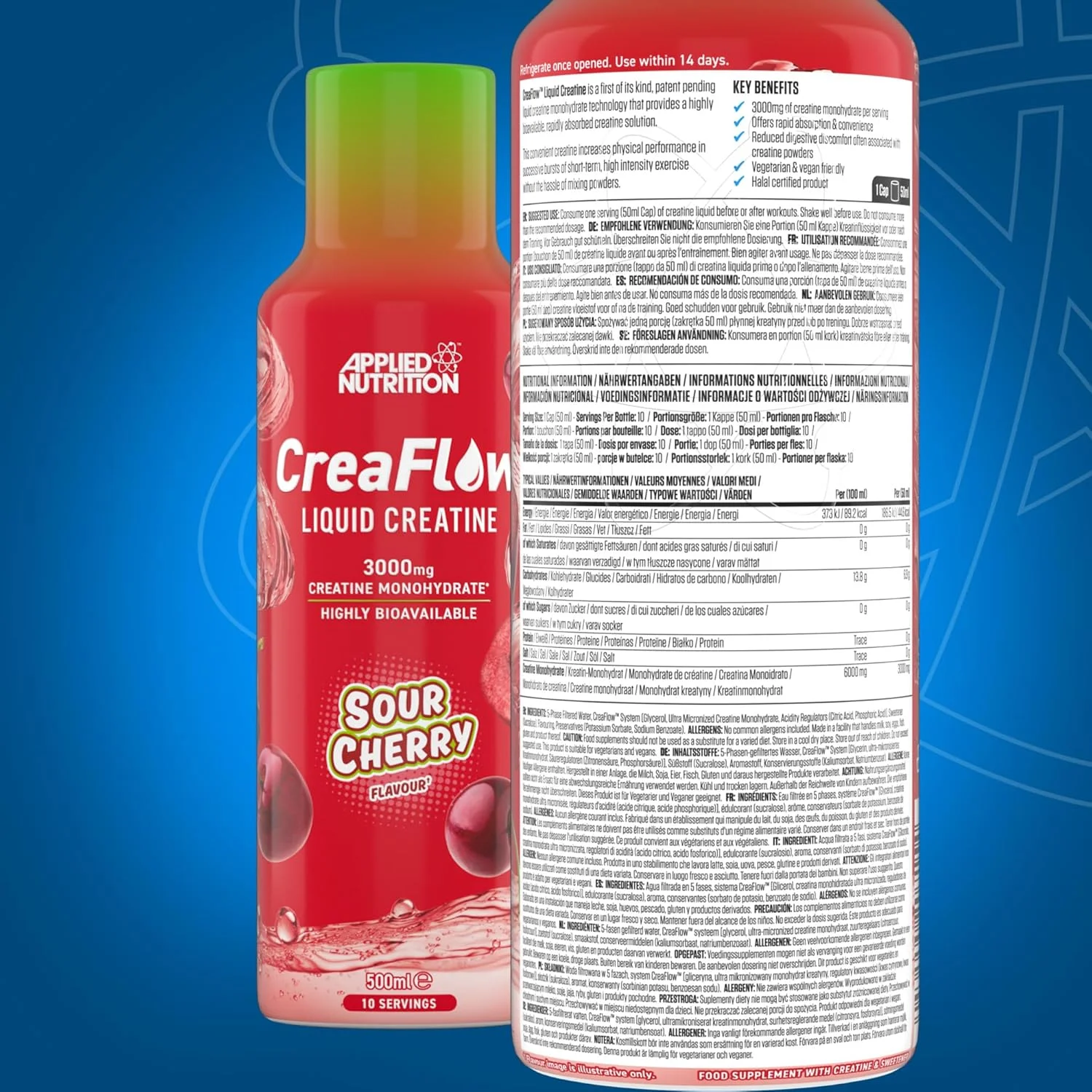 کراتین مایع اپلاید نوتریشن CreaFlow™، 3000 میلی گرم کراتین در هر وعده، از پیش مخلوط شده برای جذب و عملکرد بالا، کراتین مونوهیدرات، افزایش قدرت و رشد عضلات، 500 میلی لیتر (10 وعده) (آلبالو ترش) کراتین مایع اپلاید نوتریشن CreaFlow™، 3000 میلی گرم کراتین در هر وعده، از پیش مخلوط شده برای جذب و عملکرد بالا، کراتین مونوهیدرات، افزایش قدرت و رشد عضلات، 500 میلی لیتر (10 وعده) (آلبالو ترش)
