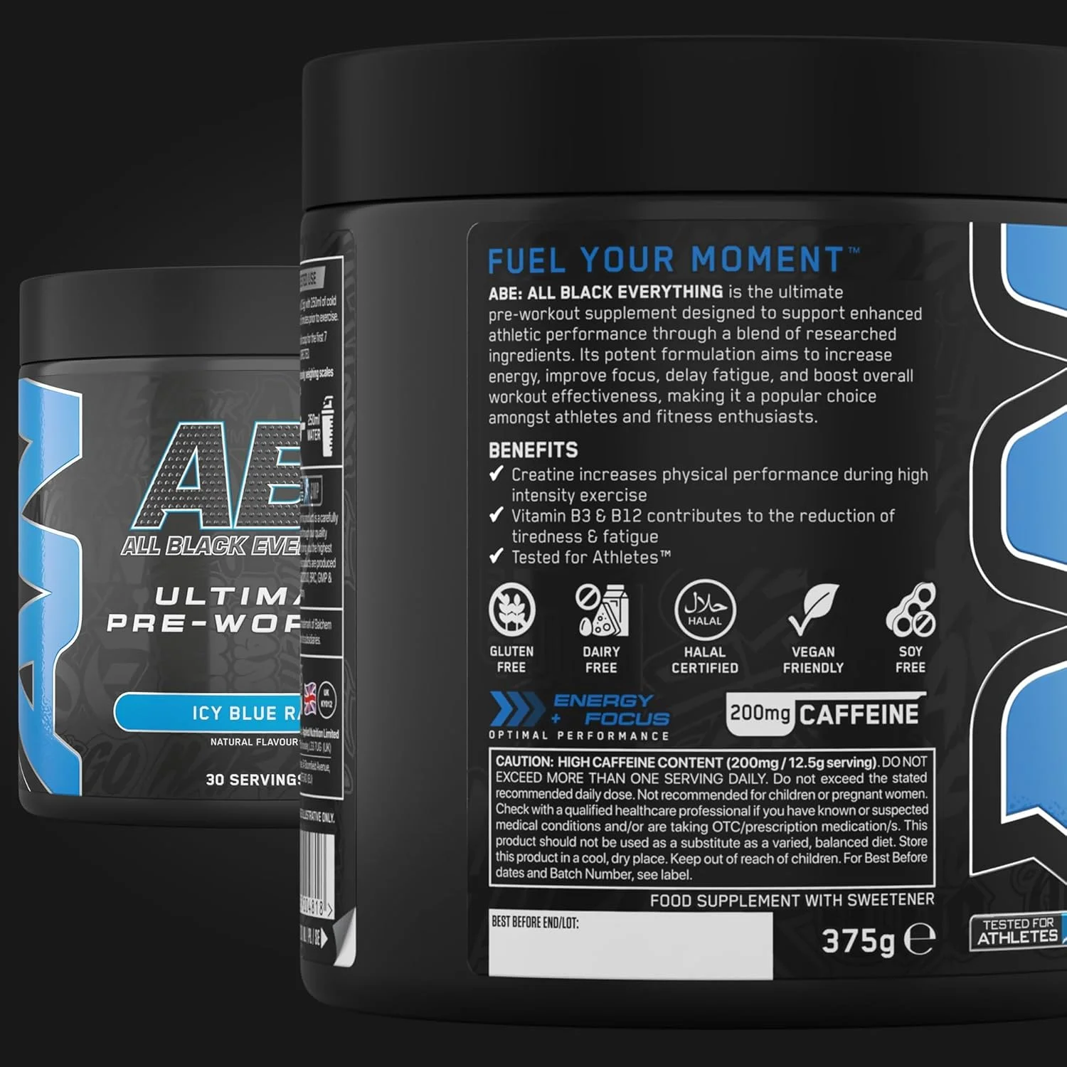 بسته تغذیه کاربردی ABE قبل از تمرین 375 گرم + شیکر مشکی ABE 700 میلی لیتر | پودر قبل از تمرین All Black Everything، نوشیدنی انرژی زا، عملکرد فیزیکی، کراتین، بتا آلانین، کافئین (یخی بلورزبری) بسته تغذیه کاربردی ABE قبل از تمرین 375 گرم + شیکر مشکی ABE 700 میلی لیتر | پودر قبل از تمرین All Black Everything، نوشیدنی انرژی زا، عملکرد فیزیکی، کراتین، بتا آلانین، کافئین (یخی بلورزبری)