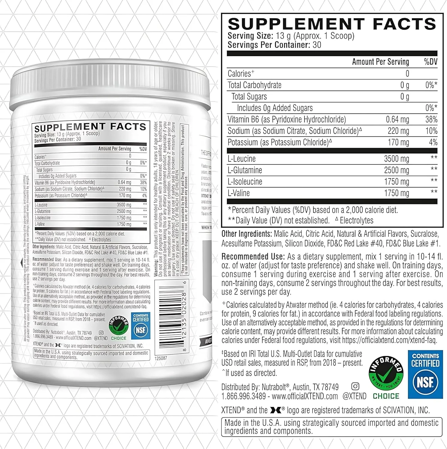 اکستند اورجینال 7 گرم BCAA برای ریکاوری عضلات + الکترولیت، 30 سروینگ، پانچ میوه ای اکستند اورجینال 7 گرم BCAA برای ریکاوری عضلات + الکترولیت، 30 سروینگ، پانچ میوه ای