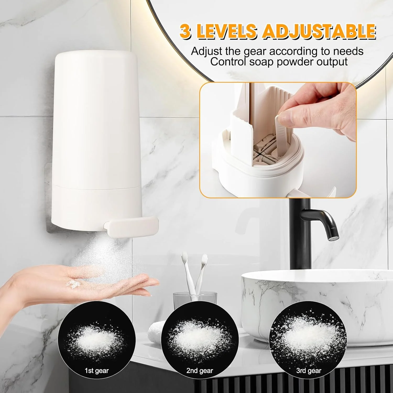 دستگاه پخش صابون قالبی، آسیاب صابون برای صابون قالبی دیواری، آسیاب صابون ضد آب برای صابون قالبی، نصب آسان و بدون نیاز به سوراخ کاری برای حمام، آشپزخانه، هتل (تکی، سفید، بدون صابون، بدون ماده خشک کننده)
