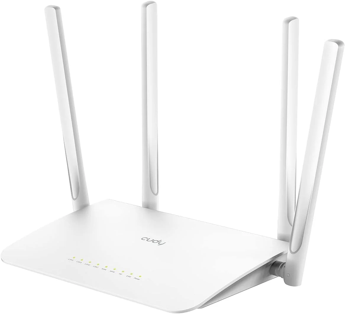 مودم روتر وای فای گیگابیتی هوشمند Cudy AC1200، روتر اینترنت بی سیم دو بانده 5 گیگاهرتز، LAN 1000 مگابیت بر ثانیه، آنتن 5 dBi برای برد طولانی، VPN، وای فای مهمان و حالت AP، مدل WR1300