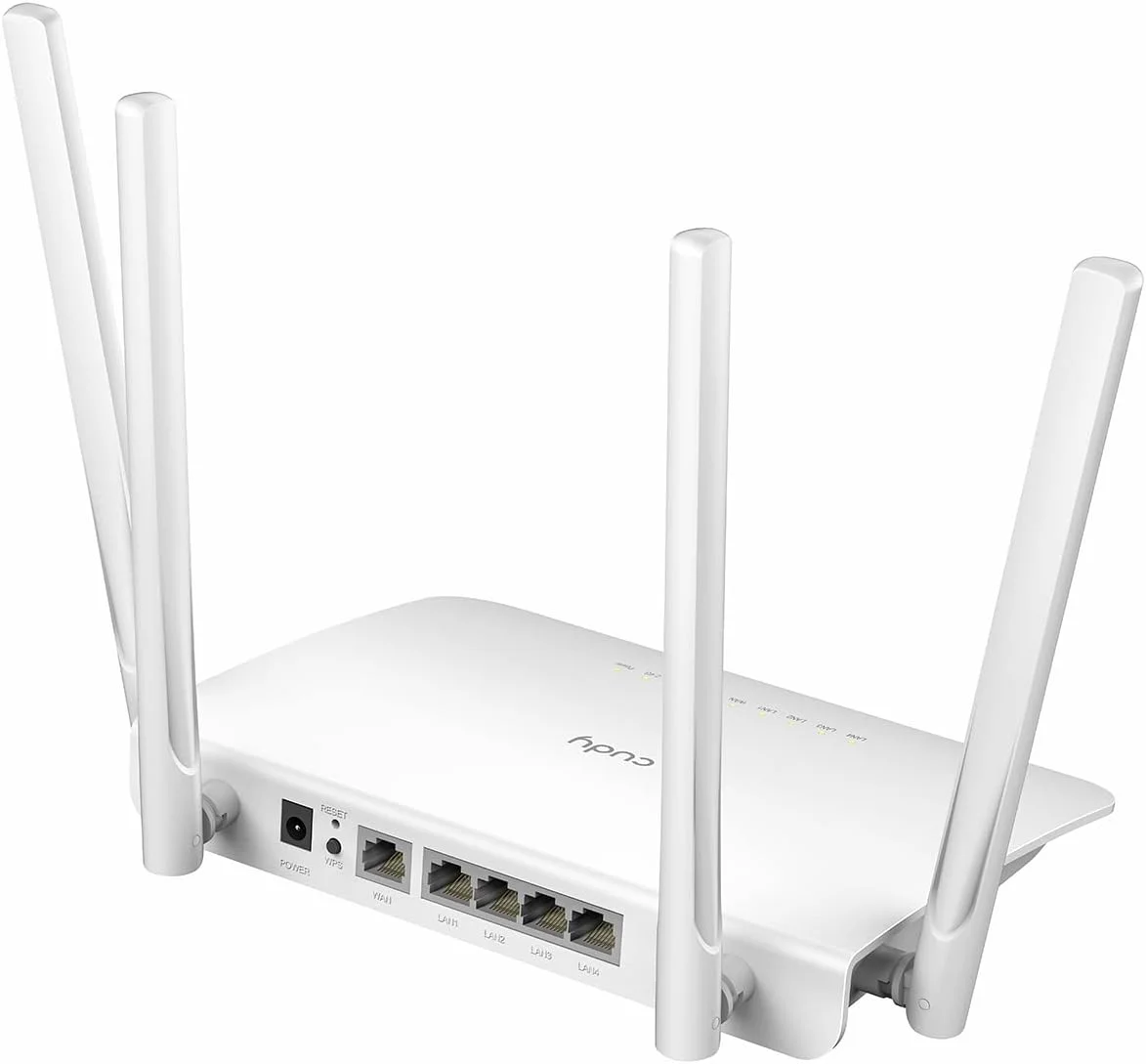 مودم روتر وای فای گیگابیتی هوشمند Cudy AC1200، روتر اینترنت بی سیم دو بانده 5 گیگاهرتز، LAN 1000 مگابیت بر ثانیه، آنتن 5 dBi برای برد طولانی، VPN، وای فای مهمان و حالت AP، مدل WR1300