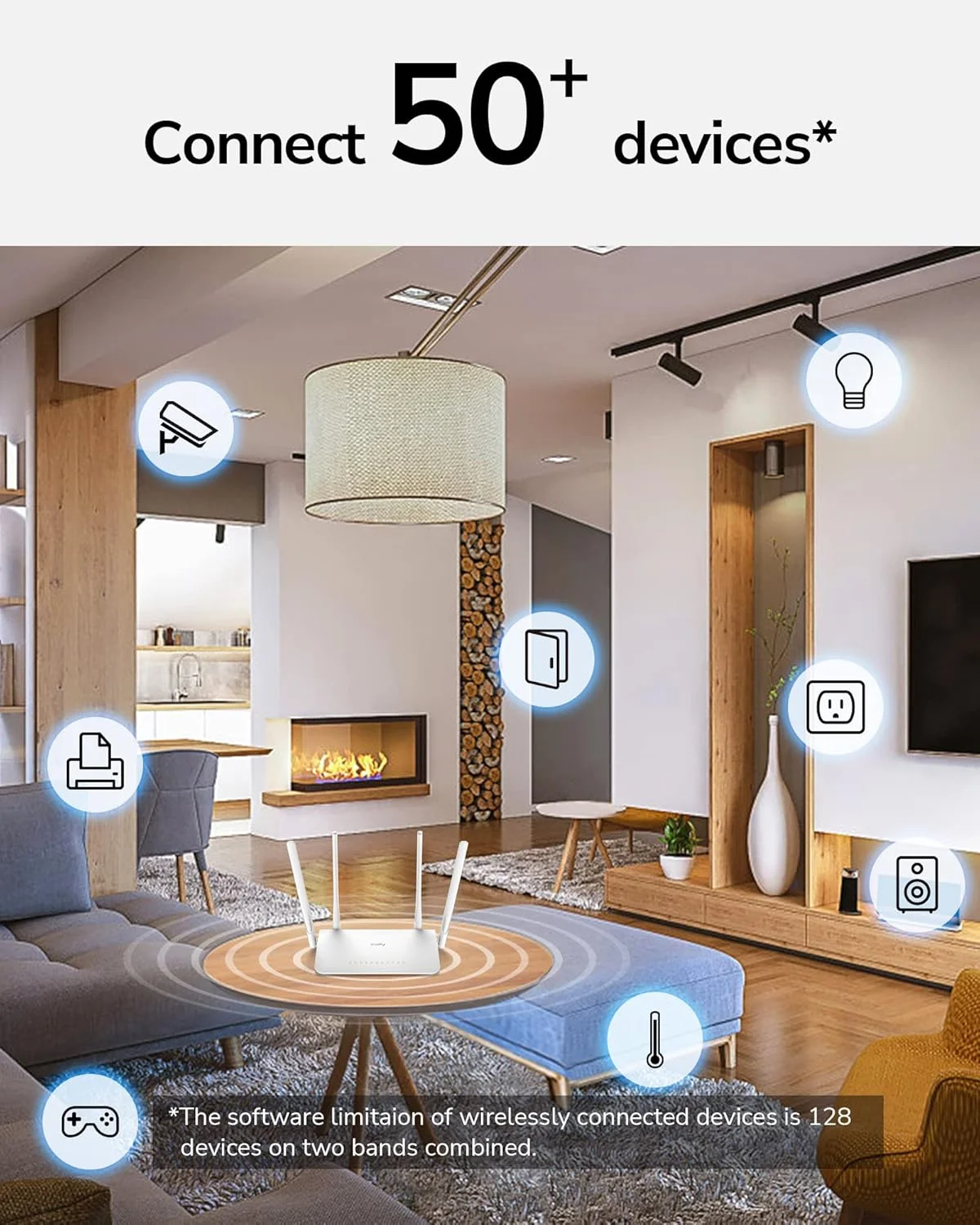 مودم روتر وای فای گیگابیتی هوشمند Cudy AC1200، روتر اینترنت بی سیم دو بانده 5 گیگاهرتز، LAN 1000 مگابیت بر ثانیه، آنتن 5 dBi برای برد طولانی، VPN، وای فای مهمان و حالت AP، مدل WR1300