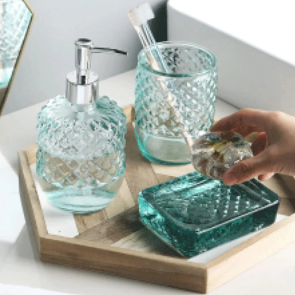 جا مایع ظرفشویی شیشه ای مناسب برای آشپزخانه و سرویس بهداشتی با پمپ، بطری پمپ دار قابل شارژ جا مایع ظرفشویی شیشه ای مناسب برای آشپزخانه و سرویس بهداشتی با پمپ، بطری پمپ دار قابل شارژ
