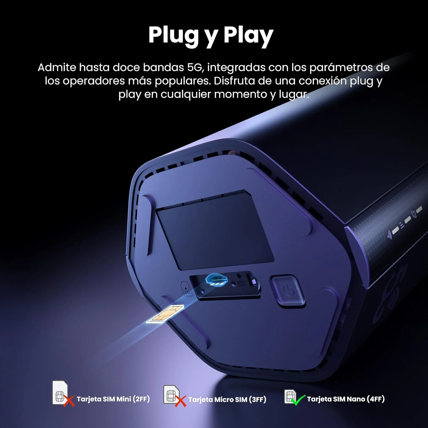 مودم روتر بی سیم 5G LTE Tenda 5G03 برای سیم کارت های نانو (CAT19، سرعت دانلود 4.67 گیگابیت بر ثانیه، سرعت آپلود 1.25 گیگابیت بر ثانیه) AX1800 Wi-Fi 6 قابل حمل، پورت گیگابیتی LAN/WAN، MU-MIMO، Plug & Play، WPA3، مشکی