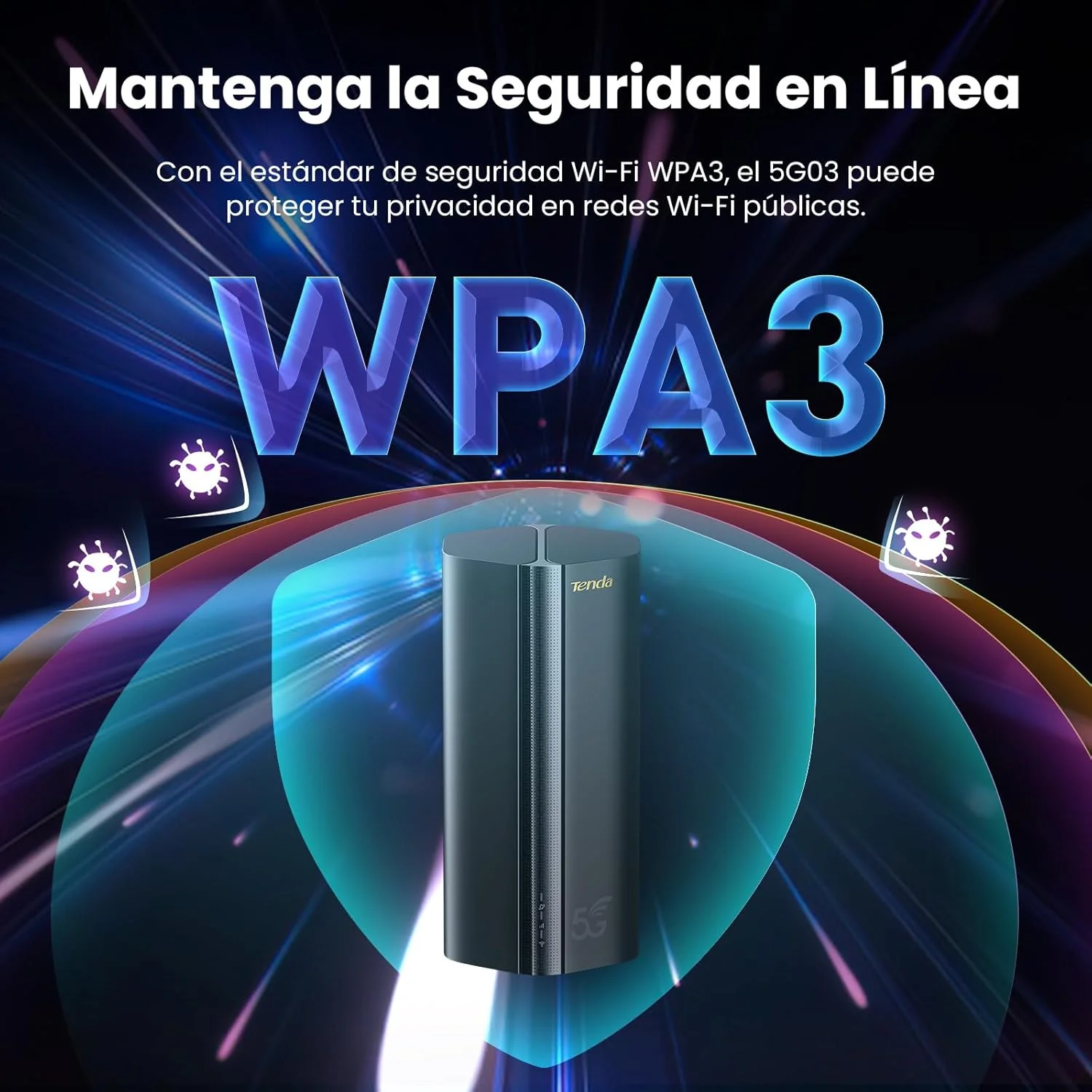 مودم روتر بی سیم 5G LTE Tenda 5G03 برای سیم کارت های نانو (CAT19، سرعت دانلود 4.67 گیگابیت بر ثانیه، سرعت آپلود 1.25 گیگابیت بر ثانیه) AX1800 Wi-Fi 6 قابل حمل، پورت گیگابیتی LAN/WAN، MU-MIMO، Plug & Play، WPA3، مشکی