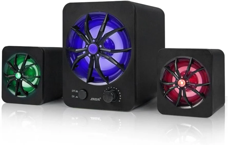 اسپیکر کامپیوتر Fawoonu مدل D-207، اسپیکر ترکیبی سیمی USB با نور LED رنگارنگ، استریو باس، پخش کننده موسیقی ساب ووفر برای کامپیوتر رومیزی، لپ تاپ، تبلت، تلفن هوشمند اسپیکر کامپیوتر Fawoonu مدل D-207، اسپیکر ترکیبی سیمی USB با نور LED رنگارنگ، استریو باس، پخش کننده موسیقی ساب ووفر برای کامپیوتر رومیزی، لپ تاپ، تبلت، تلفن هوشمند