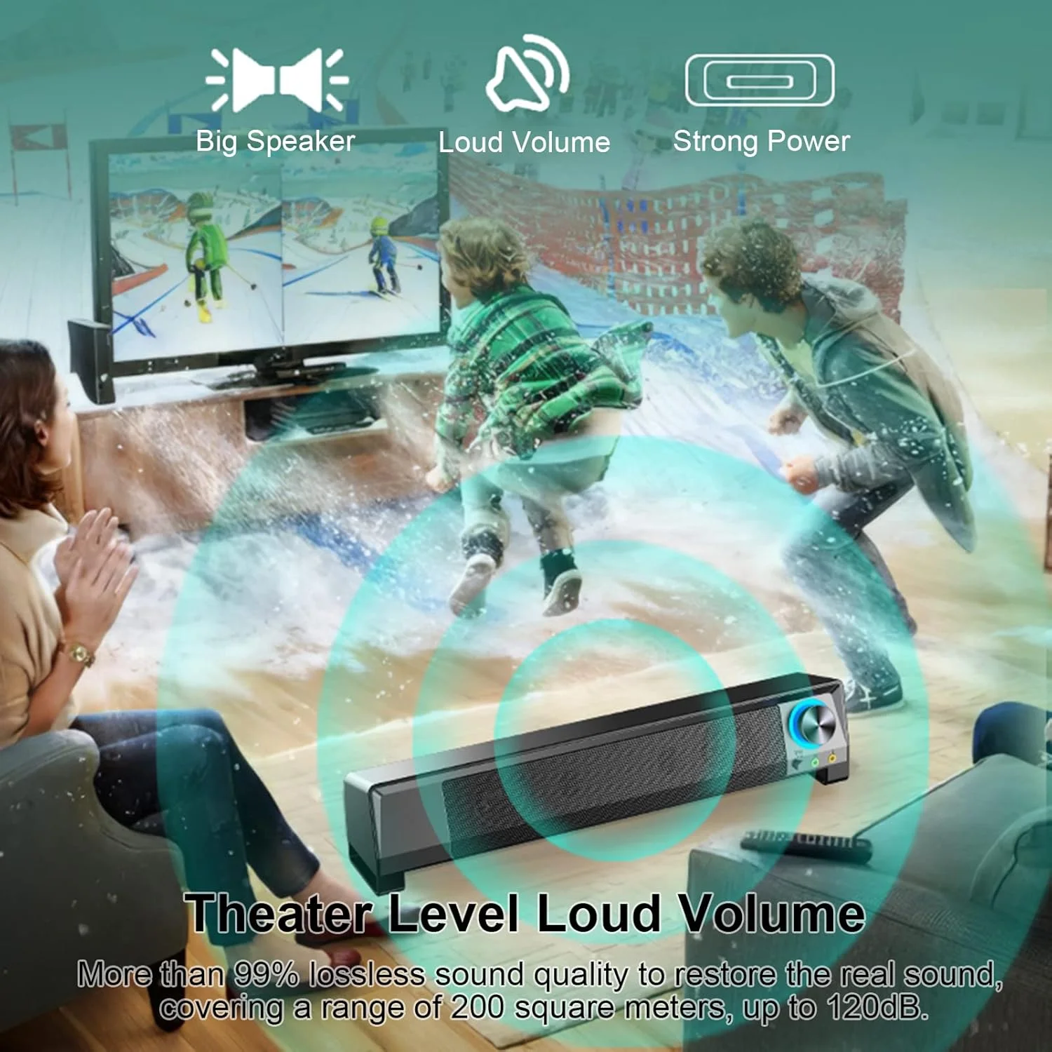 اسپیکر کامپیوتر سیمی USB مدل Fawoonu V-199، ساندبار استریو با ساب ووفر، پخش کننده موسیقی قدرتمند، صدای فراگیر باس، ورودی صوتی 3.5 میلی متری برای کامپیوتر، لپ تاپ، تلفن هوشمند، تبلت، MP3، MP4 اسپیکر کامپیوتر سیمی USB مدل Fawoonu V-199، ساندبار استریو با ساب ووفر، پخش کننده موسیقی قدرتمند، صدای فراگیر باس، ورودی صوتی 3.5 میلی متری برای کامپیوتر، لپ تاپ، تلفن هوشمند، تبلت، MP3، MP4