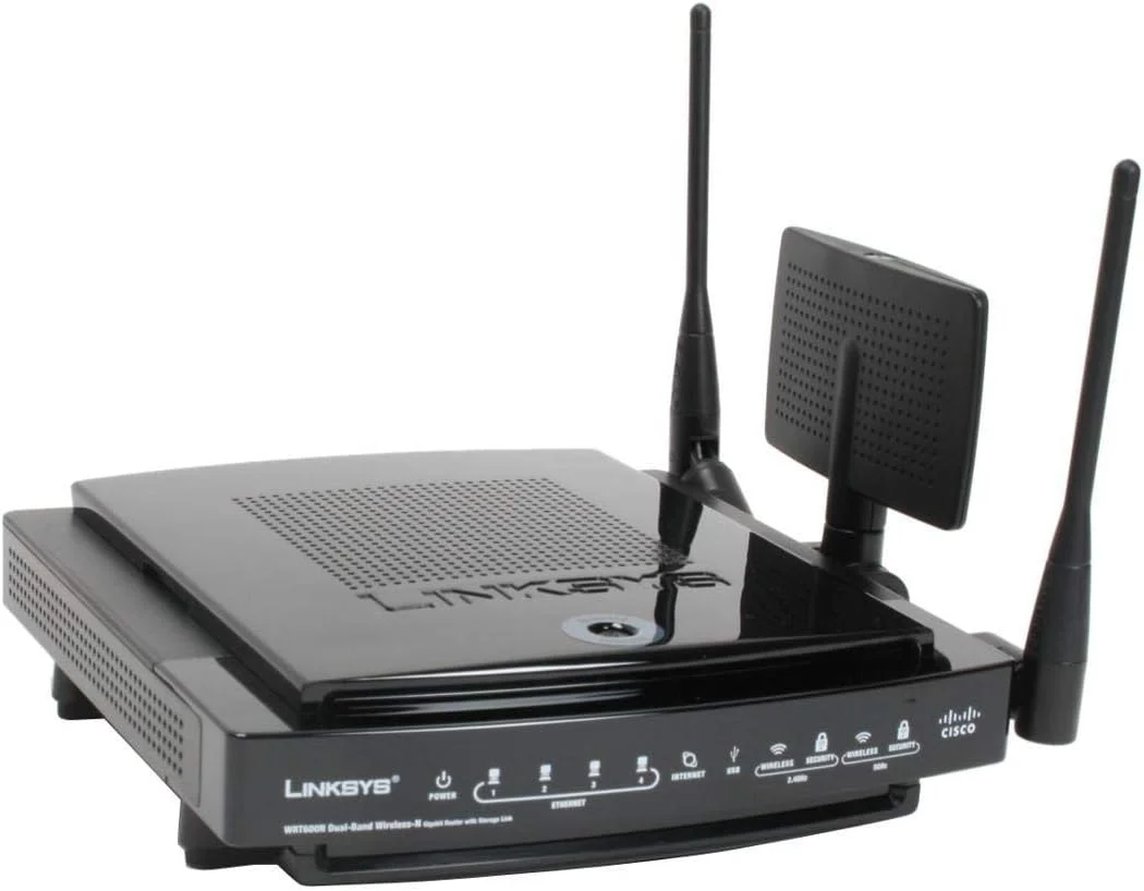 روتر گیگابیتی بی‌سیم N دو بانده Linksys Cisco- WRT600N Ultra RangePlus با قابلیت اتصال حافظه