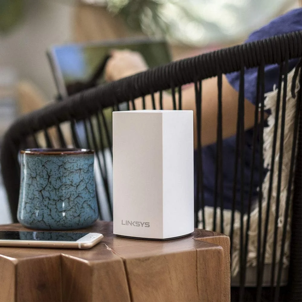 سیستم وای فای مش خانگی Linksys VLP0101 Velop، روتر/تقویت کننده وای فای AC1200 برای پوشش یکپارچه تا 140 متر مربع، کنترل والدین، بسته 1 عددی، سفید، VLP0101 UK