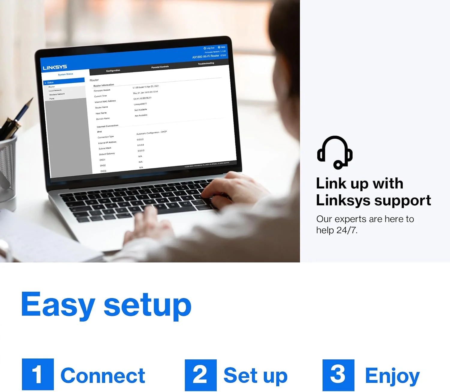 روتر وای فای دو بانده Linksys - AC1000