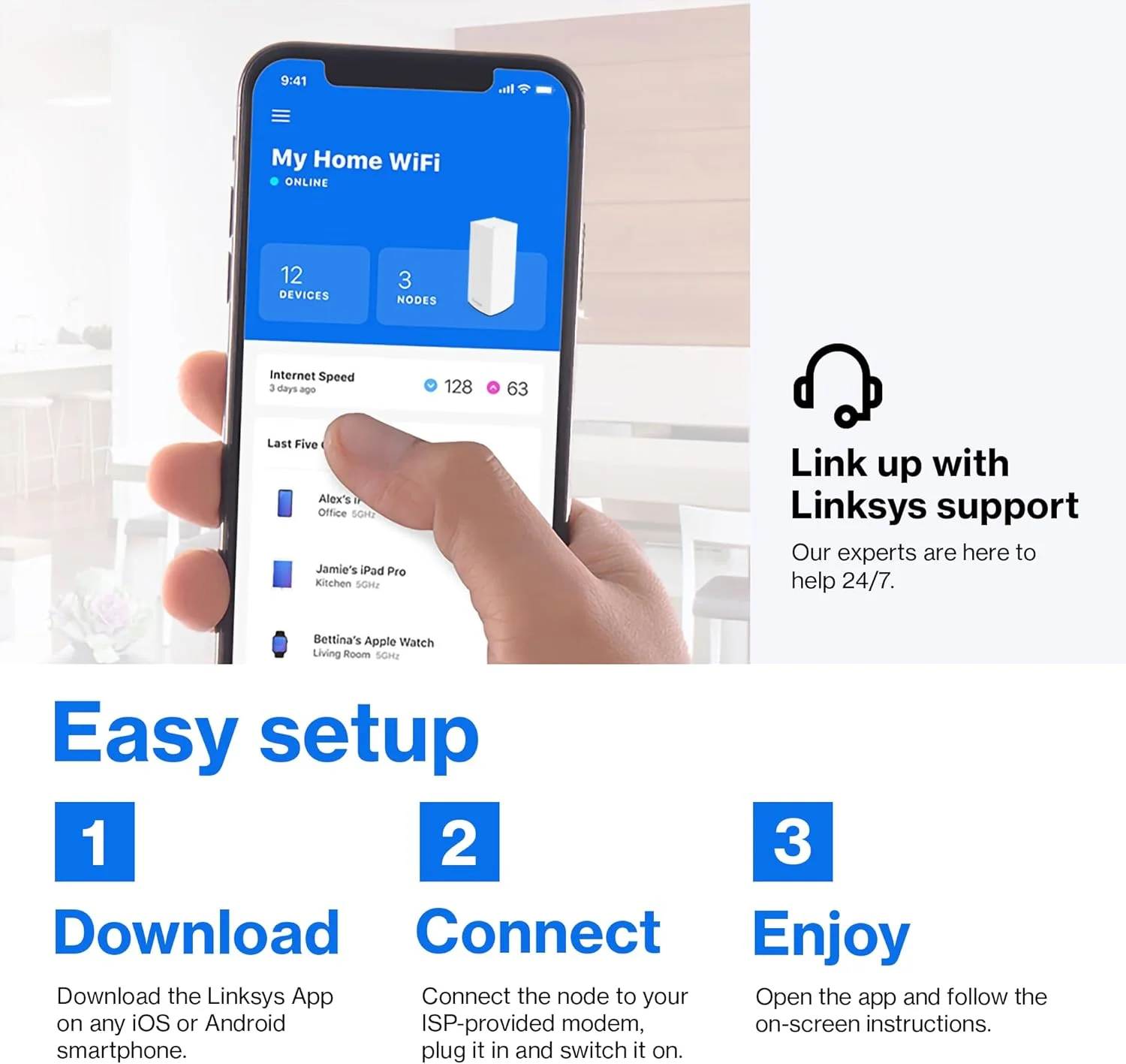 روتر Linksys AX4200 Smart Mesh با Wi-Fi 6 (MX4200)