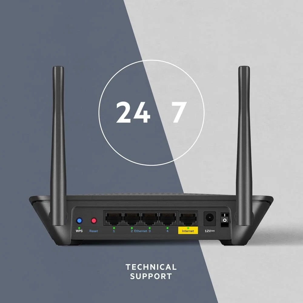 روتر وای فای مش هوشمند Linksys AC1200، روتر مش گیگابیتی بی سیم دو بانده، سرعت تا 1.3 گیگابیت بر ثانیه، پوشش تا 1200 فوت مربع، پشتیبانی از 12+ دستگاه، کنترل والدین، سازگار با الکسا