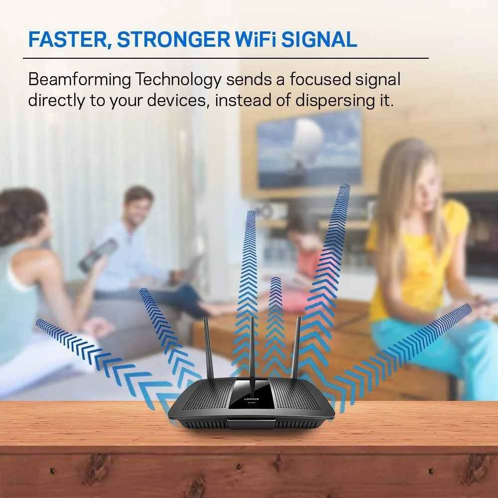 روتر وای فای دو بانده Linksys Ea7300 Max-Stream Ac1750 Mu-Mimo (4 پورت گیگابیتی اترنت، استریمینگ و گیمینگ 4K UHD)