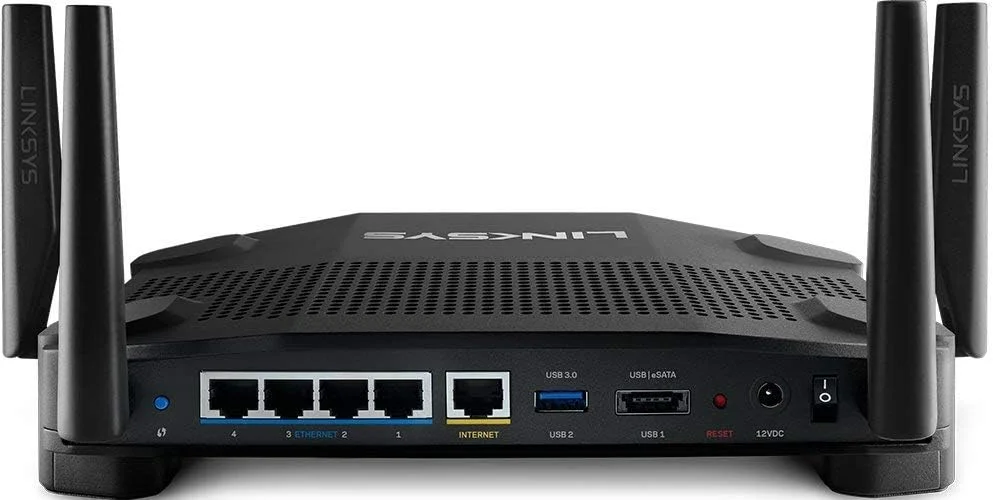 روتر گیمینگ وای فای Linksys WRT بهینه شده برای Xbox، موتور اولویت بندی Killer برای کاهش حداکثر پینگ و تاخیر، دو بانده، 4 پورت گیگابیتی، AC3200 (WRT32XB)
