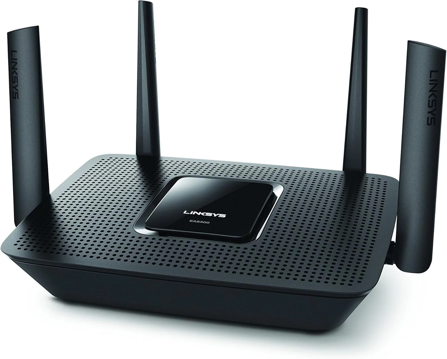 روتر وای فای سه باندی Linksys EA8300 Max-Stream AC2200 برای شبکه بی سیم خانگی، بازی و استریم بدون وقفه، MU-MIMO (مشکی)