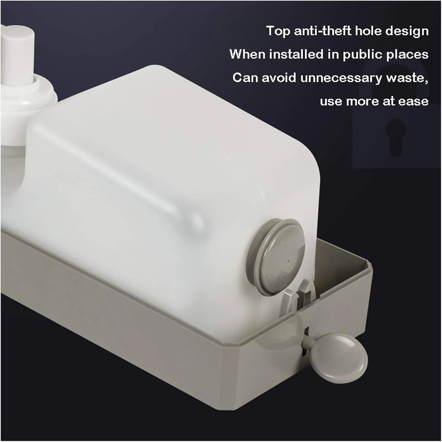 جامایع دستشویی دیواری، مناسب برای ژل/مایع 1000 میلی لیتری، برای مکان های عمومی/حمام، قابل شارژ مجدد