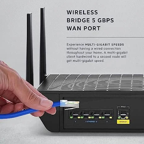 روتر سه بانده Linksys Mesh WiFi Hydra Pro 6E، روتر AXE پرسرعت برای استریم و بازی، سرعت تا (AXE6600) 6.6 گیگابیت بر ثانیه - MR7500/MR75WH (بازسازی شده)