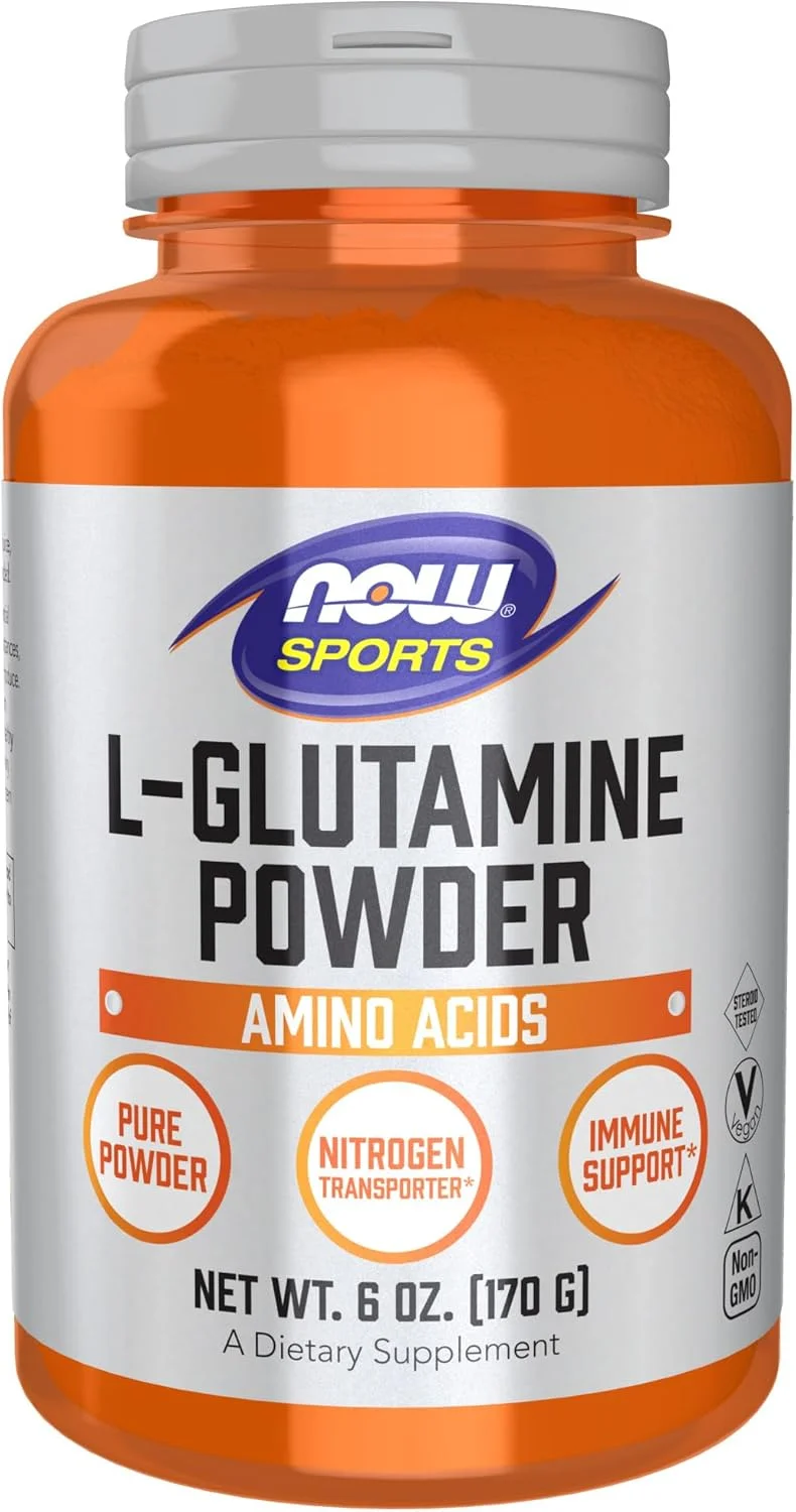 NOW Sports Nutrition، پودر خالص ال-گلوتامین، انتقال دهنده نیتروژن*، آمینو اسید، 6 اونس