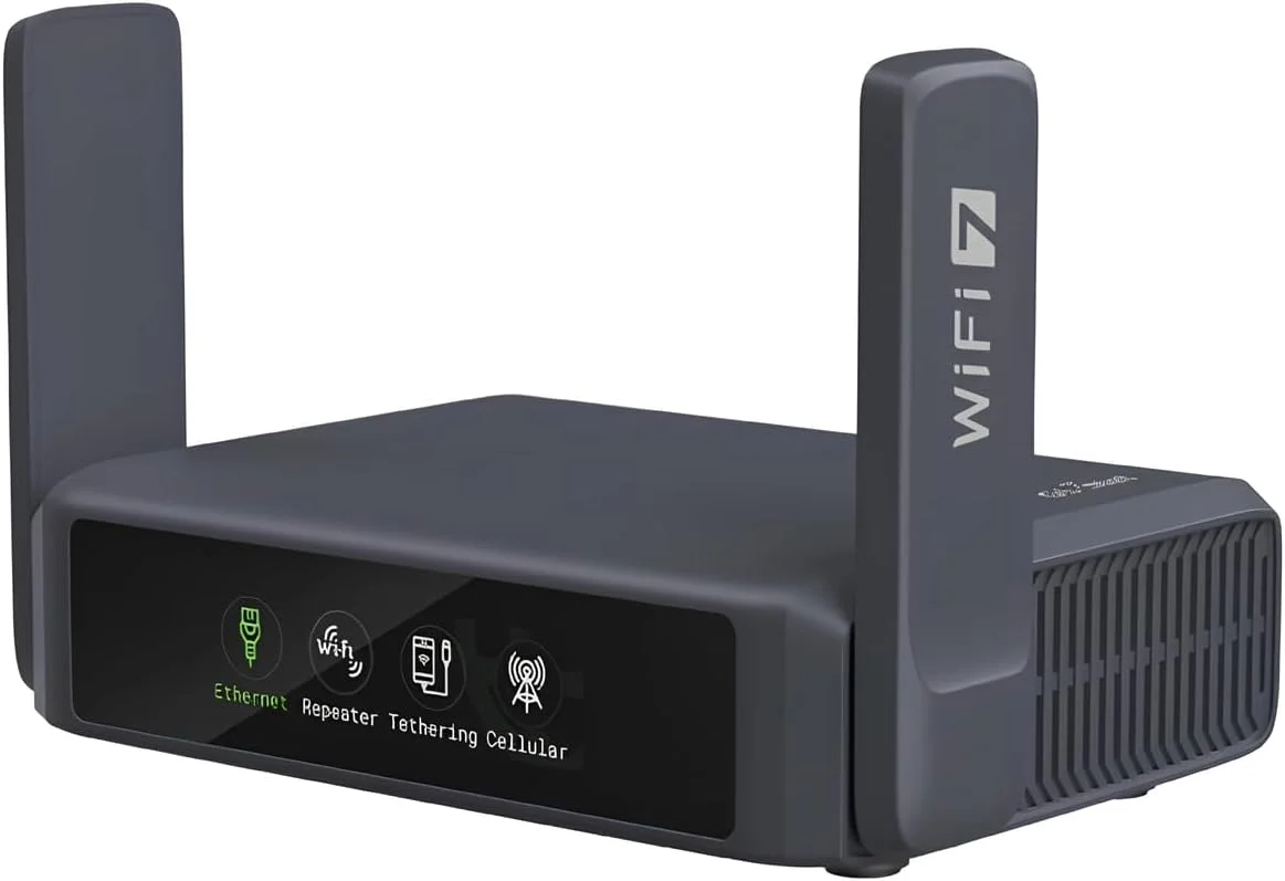 روترهای مسافرتی قابل حمل GL.iNet GL-BE3600 (Slate 7)، وای فای 7 گیگابیتی دو بانده جیبی، سازگار با OpenVPN و Wireguard برای شبکه های عمومی و هتل ها، مناسب برای سفر
