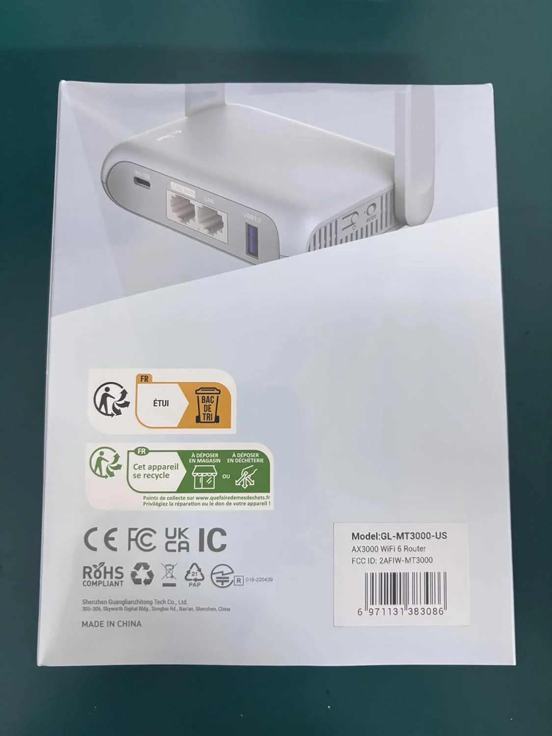 روتر جیبی بی‌سیم گیگابیتی GL.iNet GL-MT3000 (Beryl AX) با قابلیت حمل آسان | روتر وای فای | OpenVPN، Wireguard، اتصال به صفحه ورود وای فای عمومی و هتل، مناسب برای RV